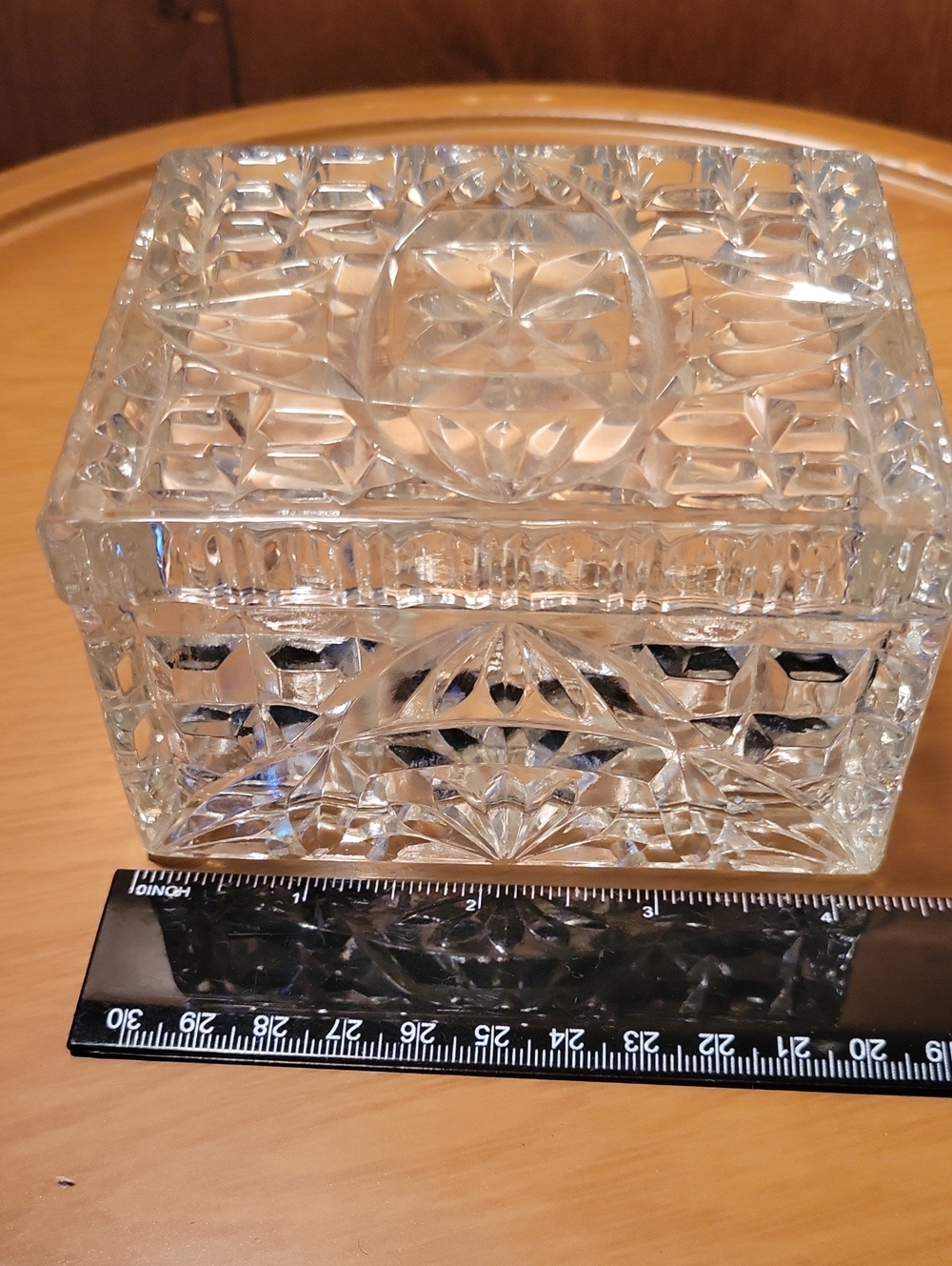 Clear Cut Glass Anchor Hocking Decorative Trinket Box - Home Design